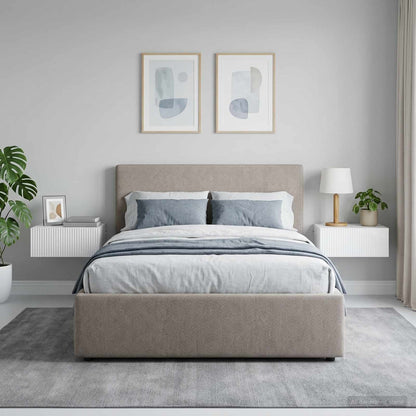 Mobiletto da notte a muro 2 pz Bianco Lucido 49 x 34,5 x 20 cm