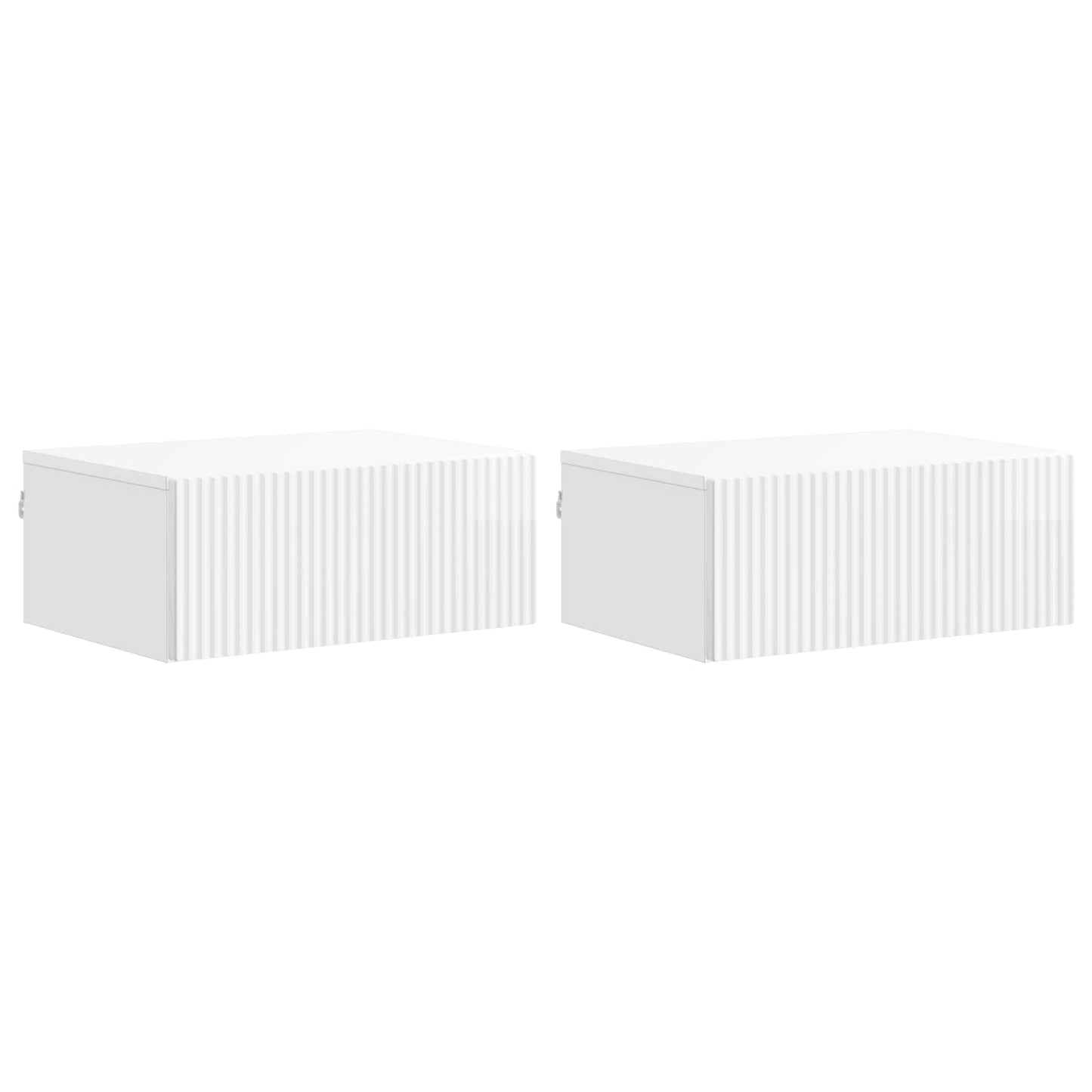 Mobiletto da notte a muro 2 pcs Bianco Lucido 49 x 34,5 x 20 cm | homemem39