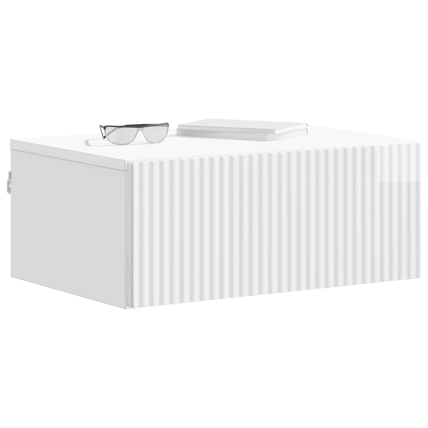 Mobiletto da notte a muro 2 pcs Bianco Lucido 49 x 34,5 x 20 cm | homemem39
