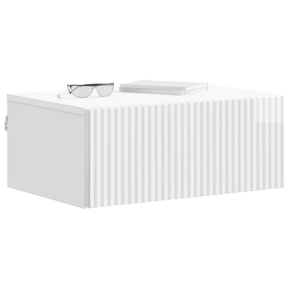 Mobiletto da notte a muro 2 pcs Bianco Lucido 49 x 34,5 x 20 cm | homemem39