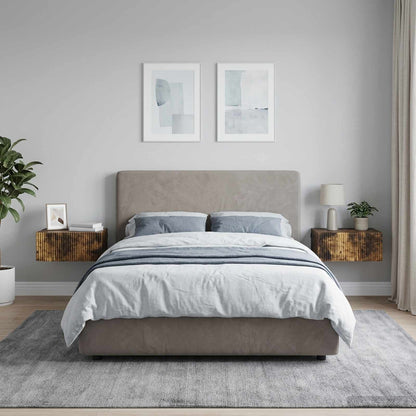 Mobiletto da notte a muro 2 pz Rovere Fumo 49 x 34,5 x 20 cm