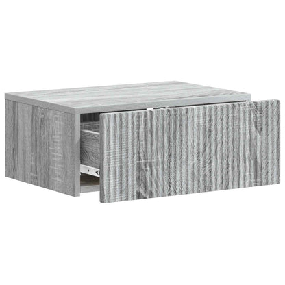 Mobiletto da notte a muro Grigio Sonoma 49 x 34,5 x 20 cm