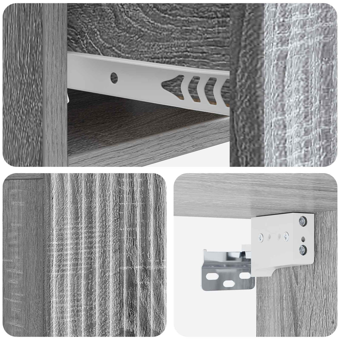 Mobiletto da notte a muro 2 pcs Grigio Sonoma 49 x 34,5 x 20 cm | homemem39