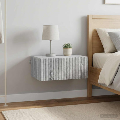Mobiletto da notte a muro 2 pz Grigio Sonoma 49 x 34,5 x 20 cm
