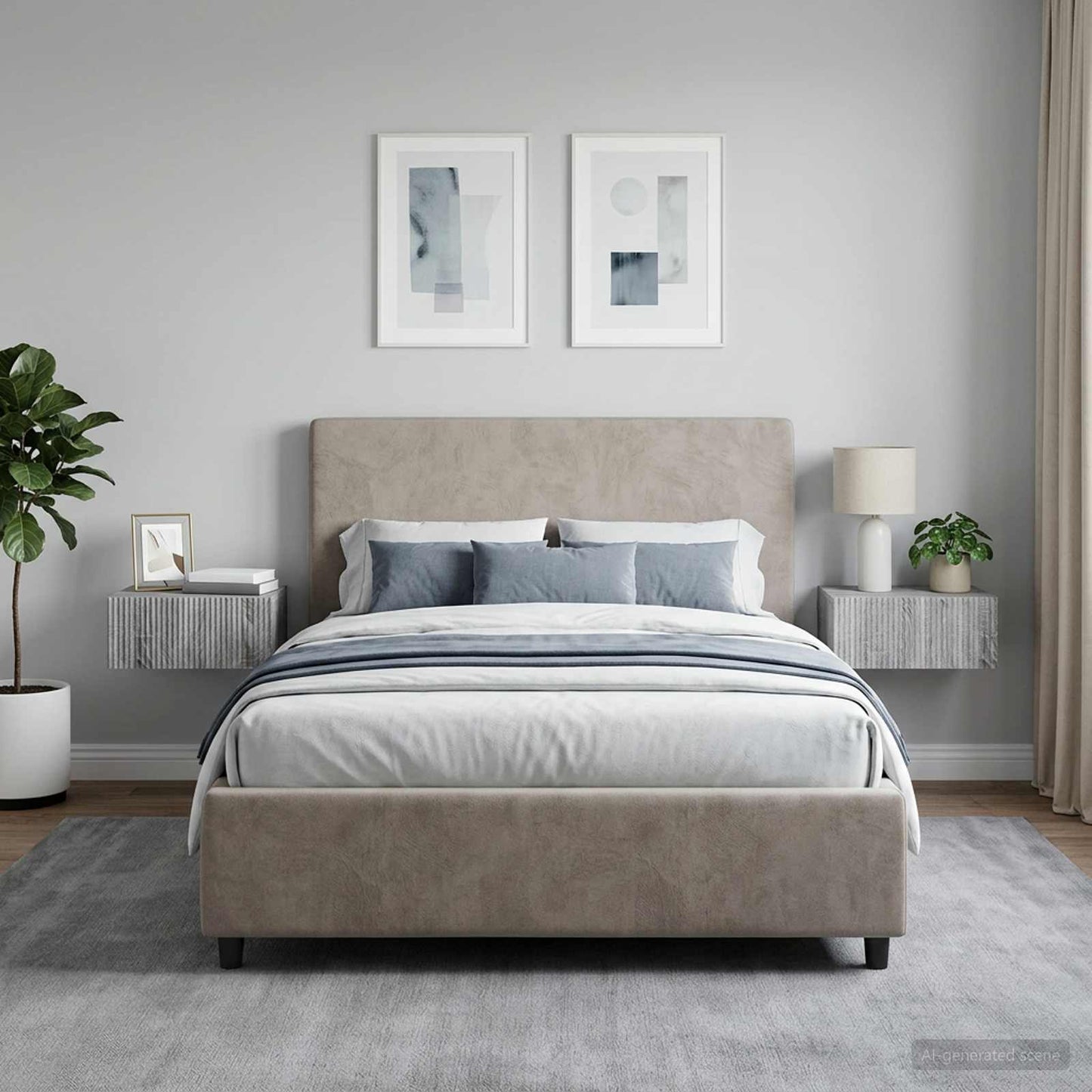 Mobiletto da notte a muro 2 pz Grigio Sonoma 49 x 34,5 x 20 cm