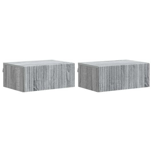 Mobiletto da notte a muro 2 pcs Grigio Sonoma 49 x 34,5 x 20 cm | homemem39