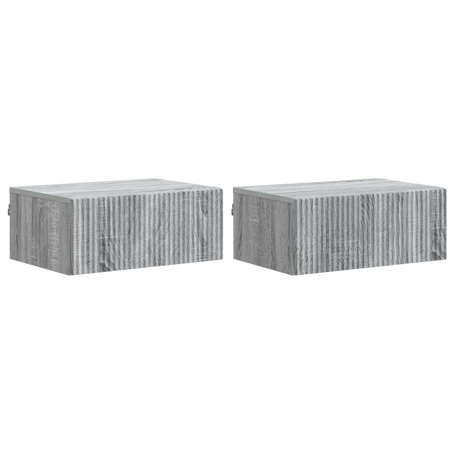 Mobiletto da notte a muro 2 pz Grigio Sonoma 49 x 34,5 x 20 cm