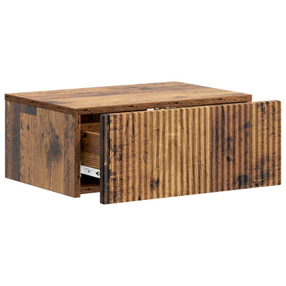 Mobiletto da notte a muro Legno antico 49 x 34,5 x 20 cm