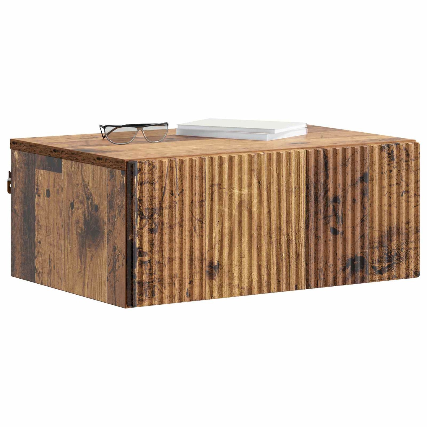 Mobiletto da notte a muro Legno antico 49 x 34,5 x 20 cm