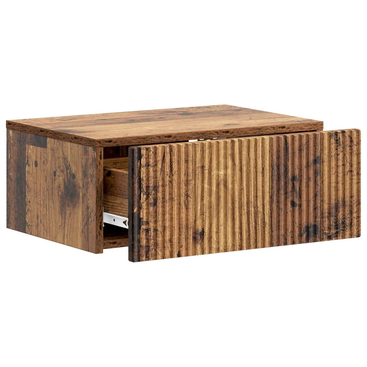Mobiletto da notte a muro 2 pz Legno antico 49 x 34,5 x 20 cm