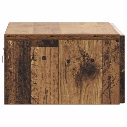 Mobiletto da notte a muro 2 pz Legno antico 49 x 34,5 x 20 cm