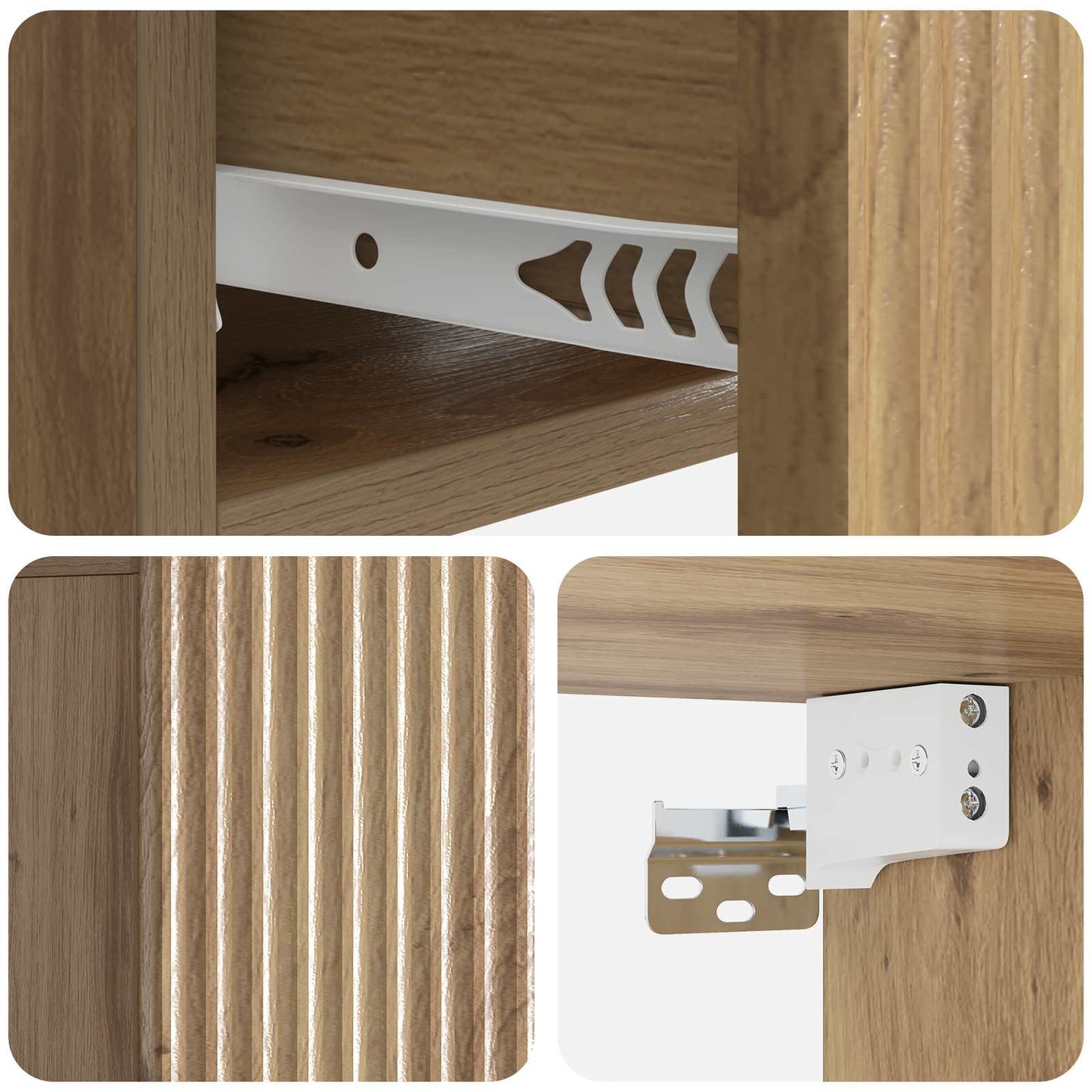 Mobiletto da notte a muro Rovere Artigianale 49 x 34,5 x 20 cm | homemem39