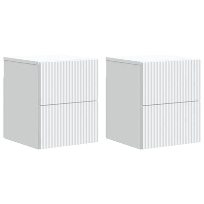 Mobiletto da notte a muro 2 pcs Bianco 33 x 34,5 x 40 cm | homemem39