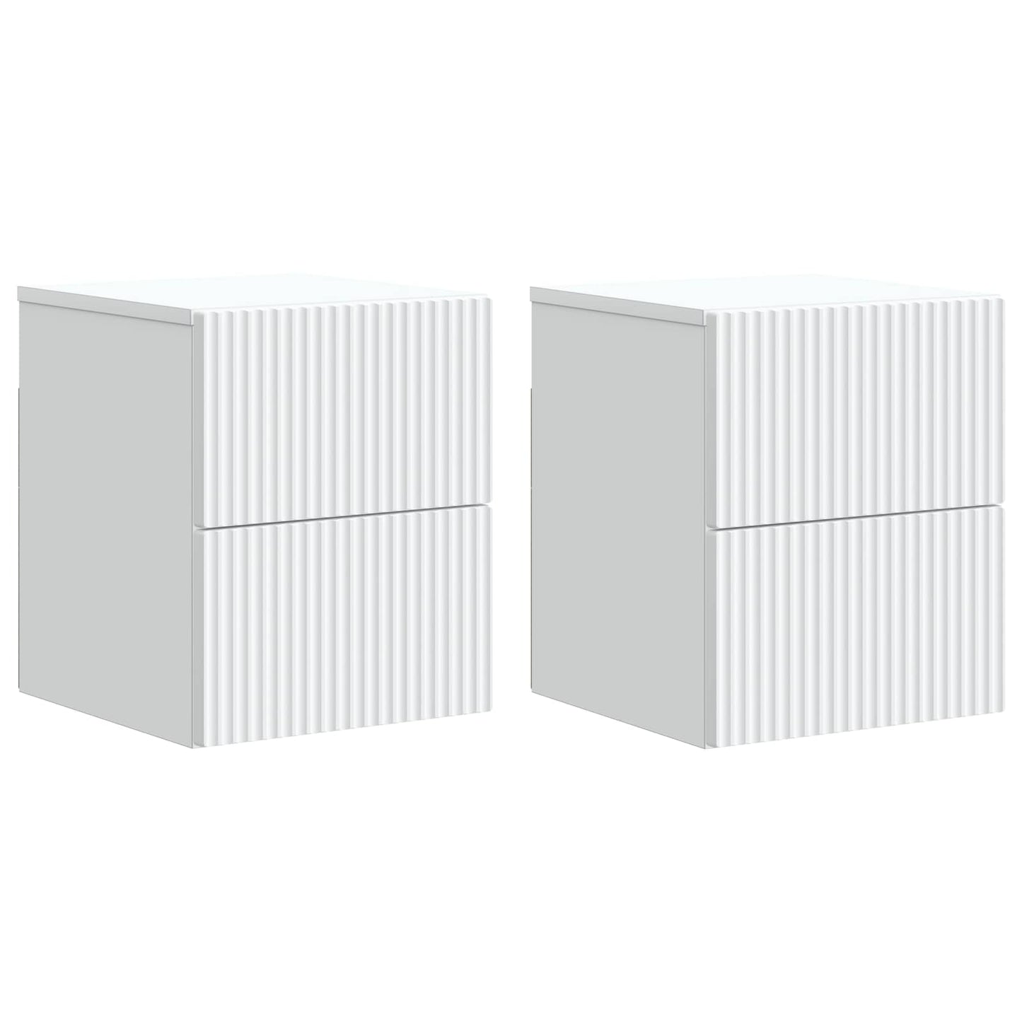 Mobiletto da notte a muro 2 pz Bianco 33 x 34,5 x 40 cm
