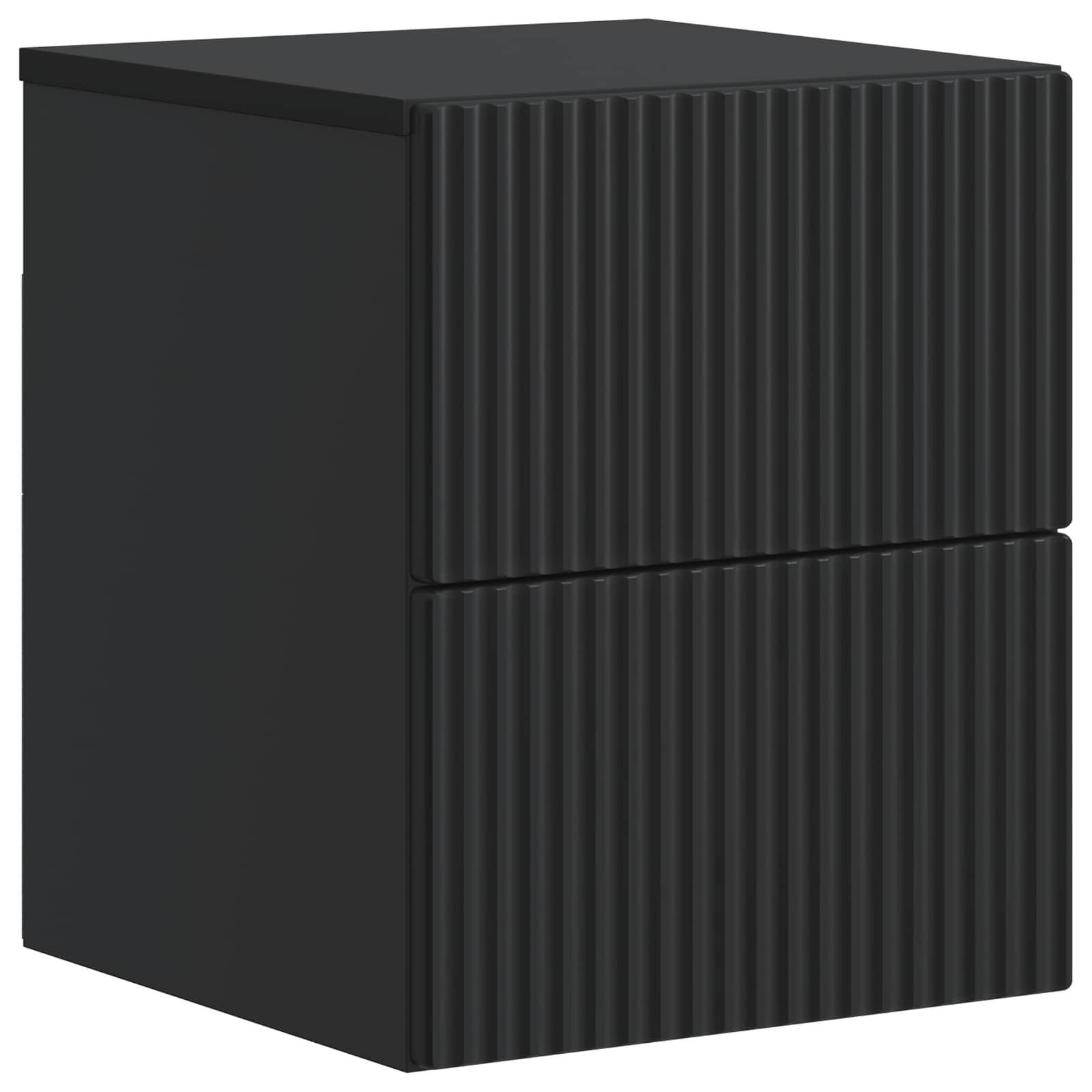 Mobiletto da notte a muro con cassetto Nero 33 x 34,5 x 40 cm | homemem39