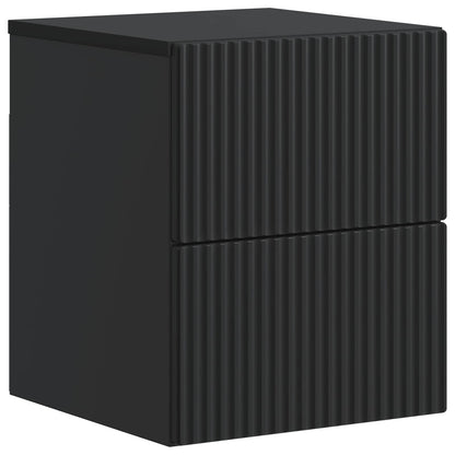 Mobiletto da notte a muro con cassetto Nero 33 x 34,5 x 40 cm | homemem39