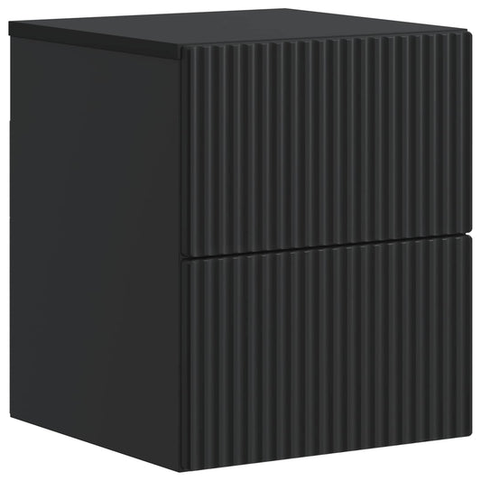 Mobiletto da notte a muro con cassetto Nero 33 x 34,5 x 40 cm | homemem39