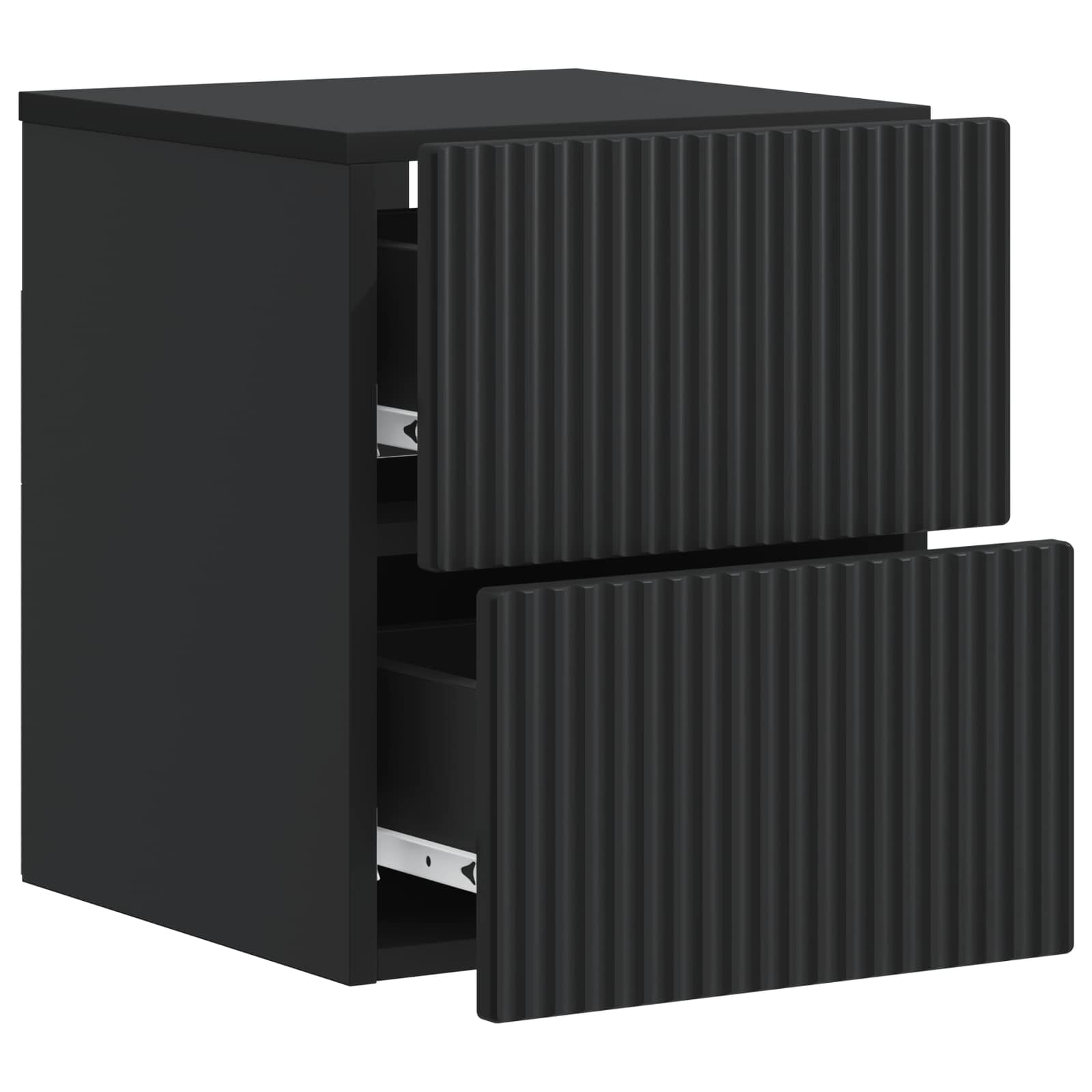 Mobiletto da notte a muro con cassetto Nero 33 x 34,5 x 40 cm | homemem39