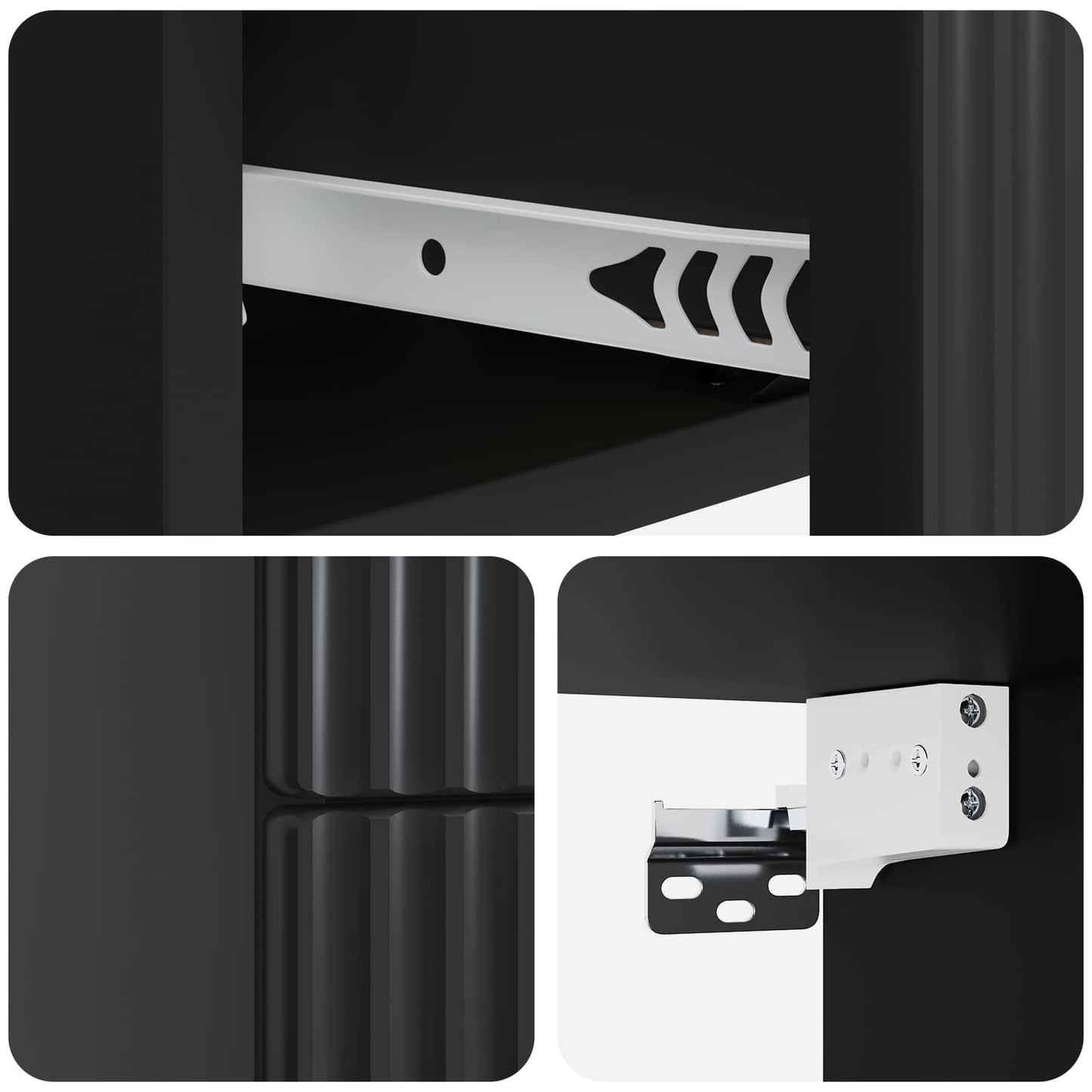Mobiletto da notte a muro 2 pcs Nero 33 x 34,5 x 40 cm | homemem39
