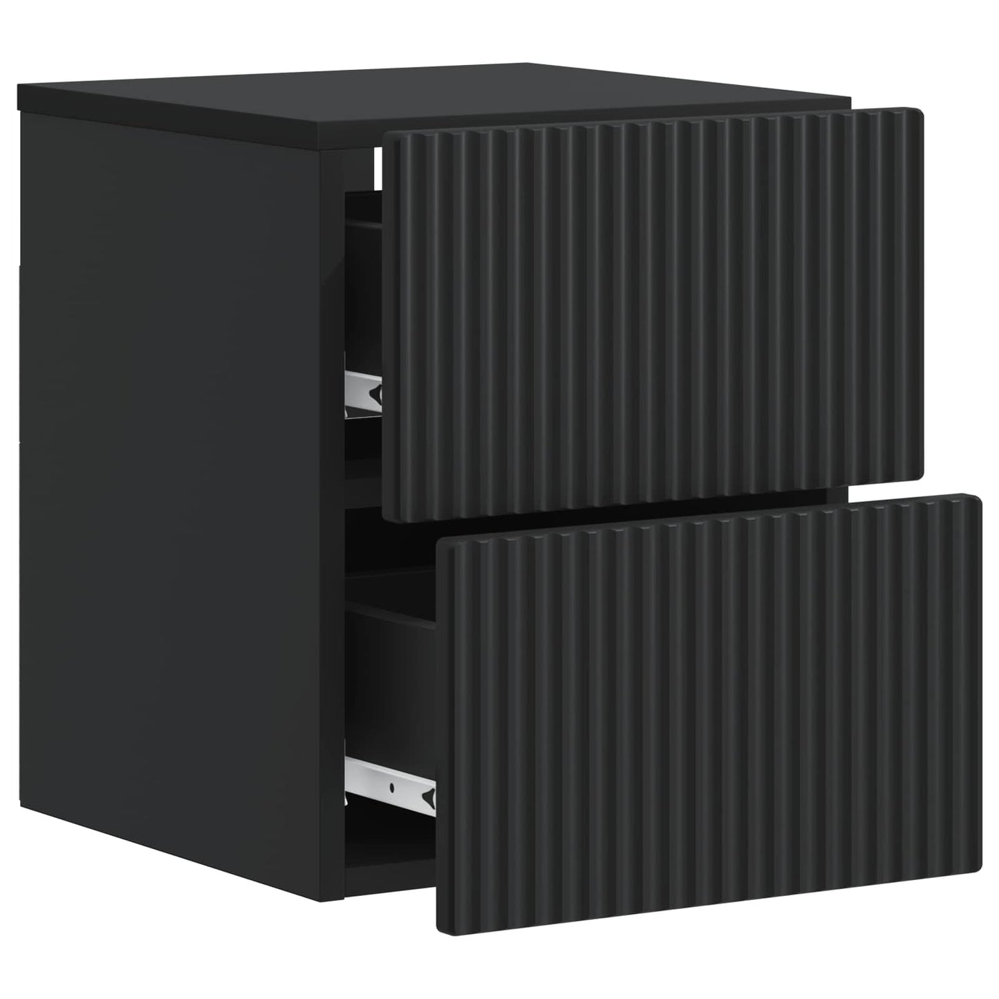 Mobiletto da notte a muro 2 pcs Nero 33 x 34,5 x 40 cm | homemem39
