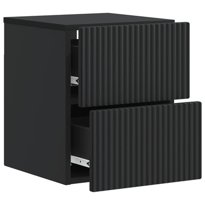Mobiletto da notte a muro 2 pcs Nero 33 x 34,5 x 40 cm | homemem39