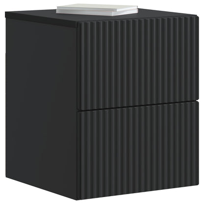 Mobiletto da notte a muro 2 pcs Nero 33 x 34,5 x 40 cm
