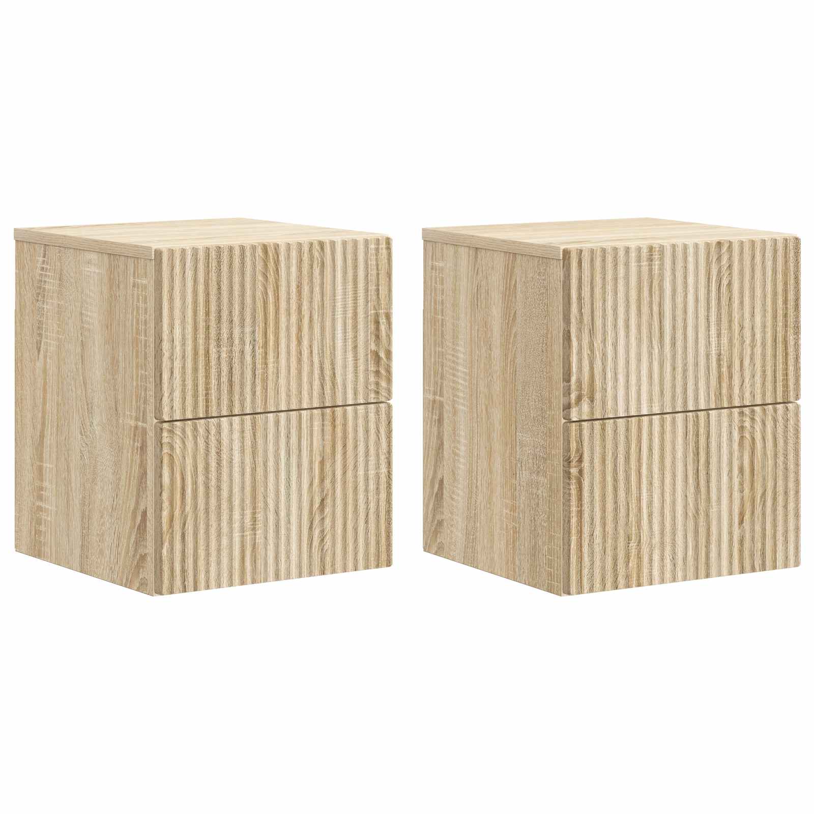 Mobiletto da notte a muro 2 pcs Rovere Sonoma 33 x 34,5 x 40 cm | homemem39