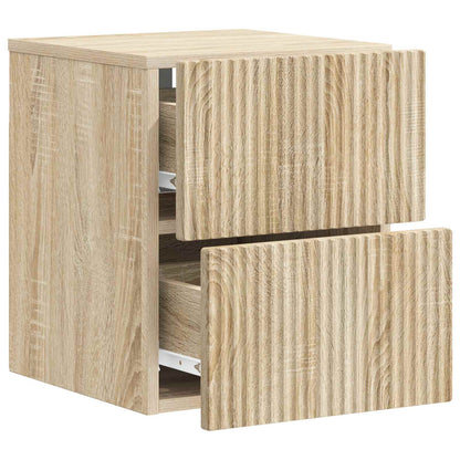 Mobiletto da notte a muro 2 pcs Rovere Sonoma 33 x 34,5 x 40 cm | homemem39