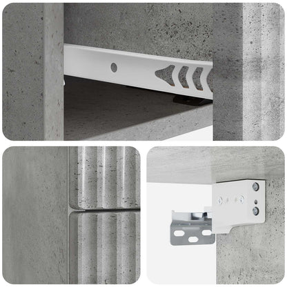 Mobiletto da notte a muro Grigio Cemento 33 x 34,5 x 40 cm | homemem39