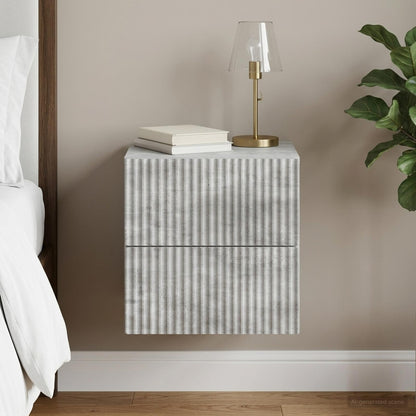 Mobiletto da notte a muro Grigio Cemento 33 x 34,5 x 40 cm
