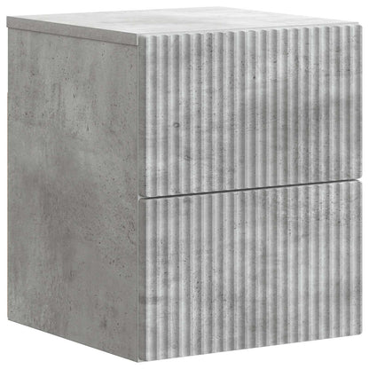 Mobiletto da notte a muro Grigio Cemento 33 x 34,5 x 40 cm | homemem39