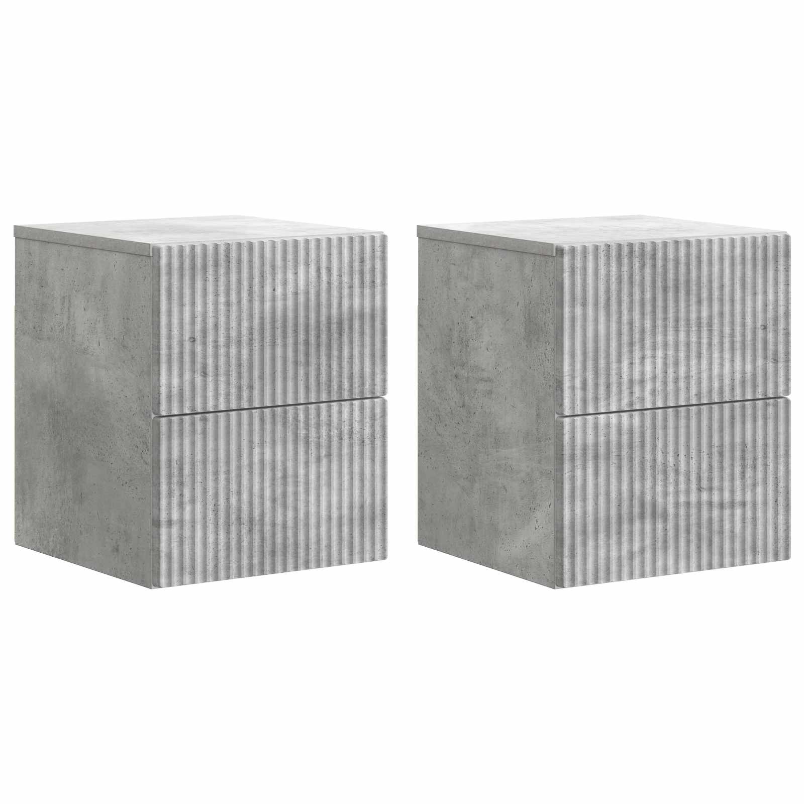 Mobiletto da notte a muro con cassetto 2 pcs Grigio Cemento | homemem39