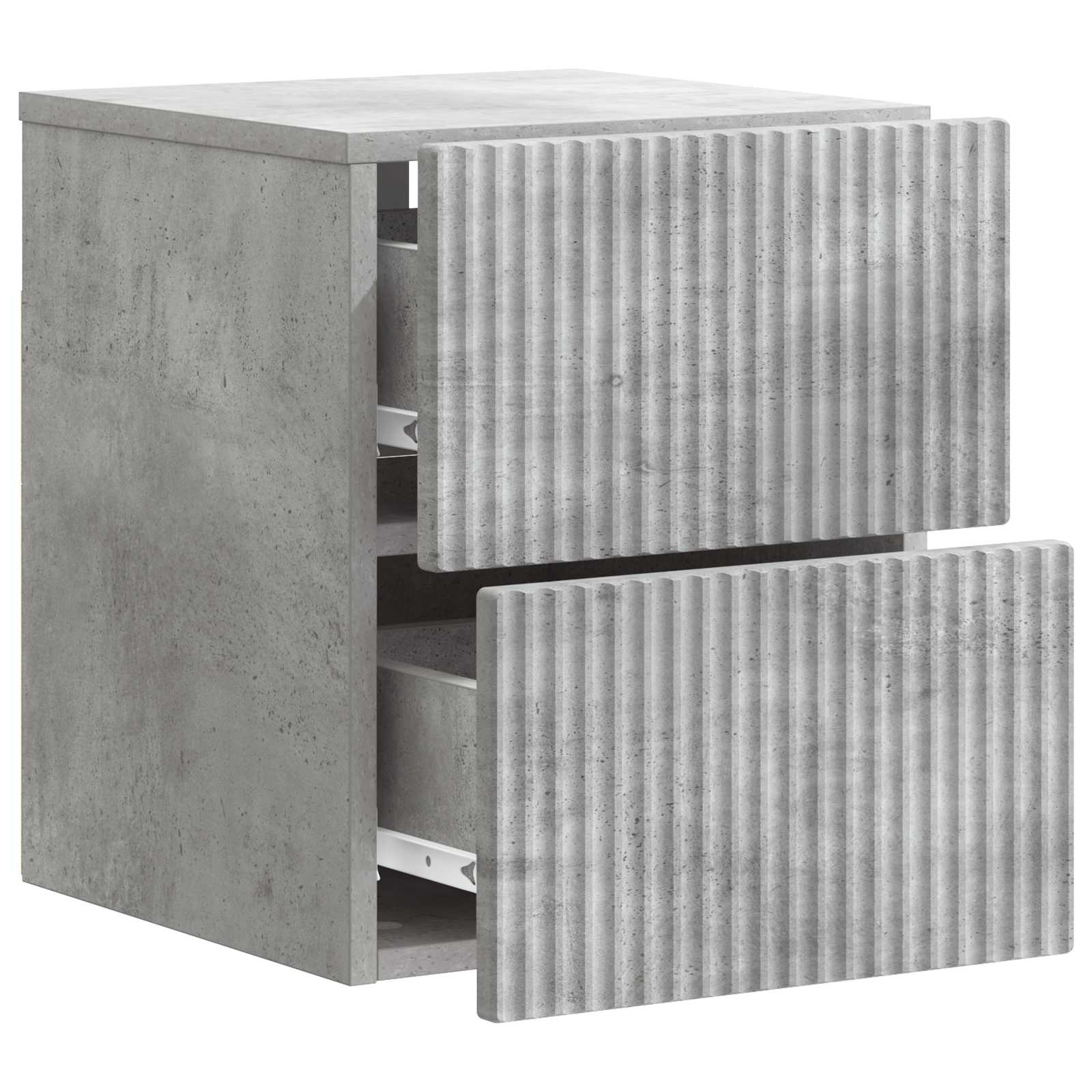 Mobiletto da notte a muro con cassetto 2 pcs Grigio Cemento | homemem39