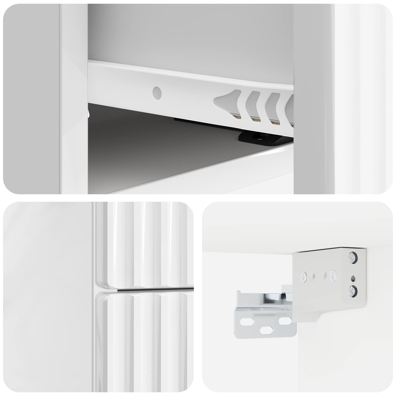 Mobiletto da notte a muro Bianco Lucido 33 x 34,5 x 40 cm | homemem39