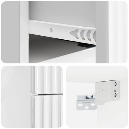 Mobiletto da notte a muro Bianco Lucido 33 x 34,5 x 40 cm | homemem39