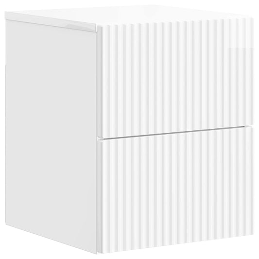 Mobiletto da notte a muro Bianco Lucido 33 x 34,5 x 40 cm | homemem39