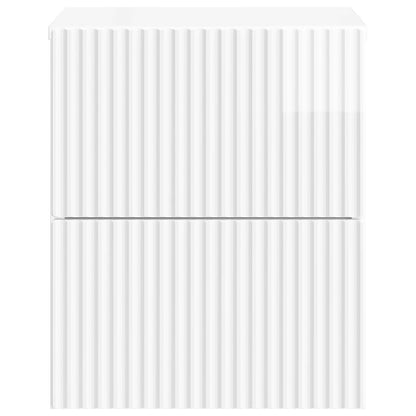 Mobiletto da notte a muro 2 pcs Bianco Lucido 33 x 34,5 x 40 cm | homemem39