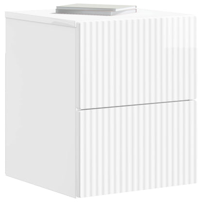 Mobiletto da notte a muro 2 pcs Bianco Lucido 33 x 34,5 x 40 cm | homemem39