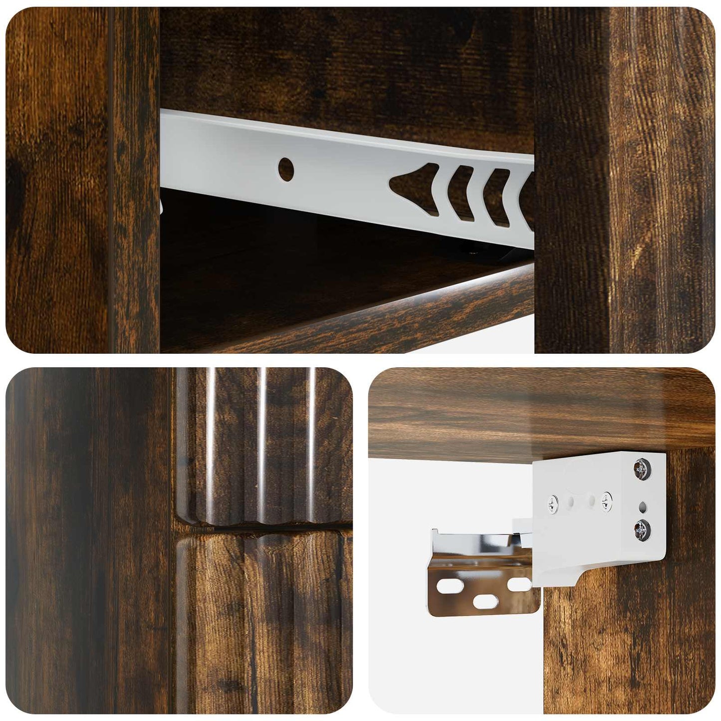 Mobiletto da notte a muro Rovere Fumo 33 x 34,5 x 40 cm