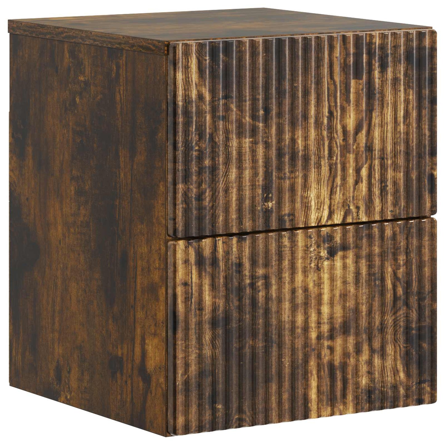 Mobiletto da notte a muro Rovere Fumo 33 x 34,5 x 40 cm