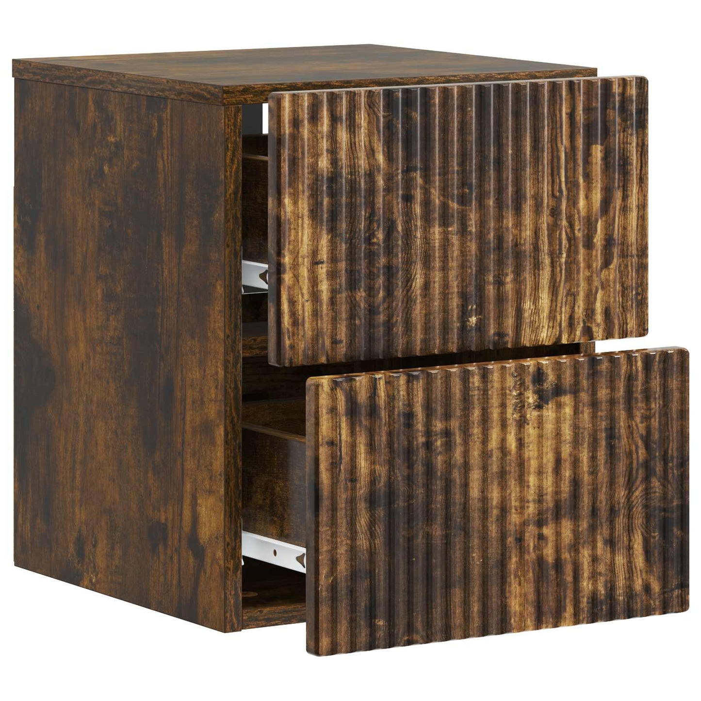 Mobiletto da notte a muro Rovere Fumo 33 x 34,5 x 40 cm
