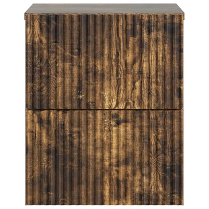 Mobiletto da notte a muro Rovere Fumo 33 x 34,5 x 40 cm