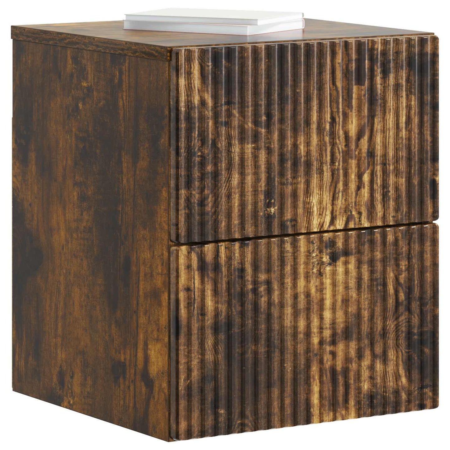Mobiletto da notte a muro 2 pcs Rovere Fumo 33 x 34,5 x 40 cm
