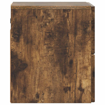Mobiletto da notte a muro 2 pcs Rovere Fumo 33 x 34,5 x 40 cm