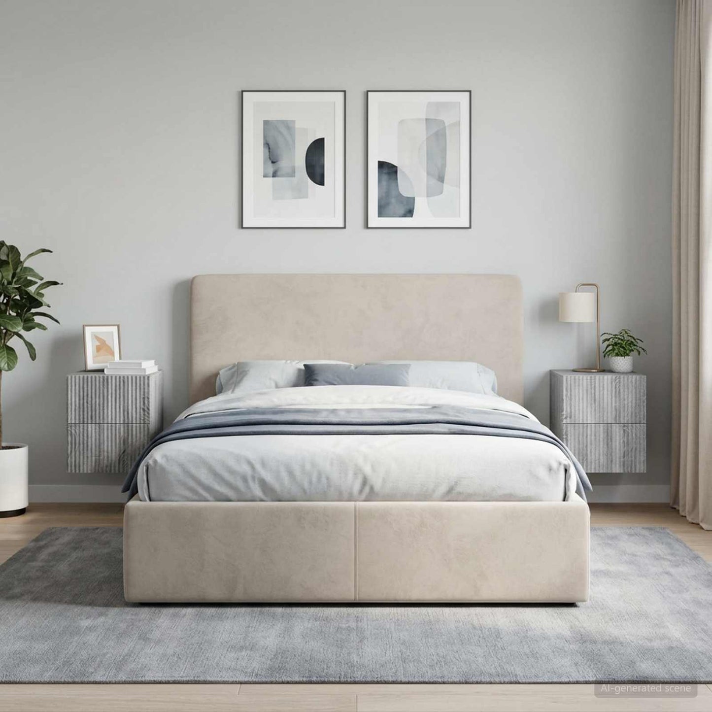 Mobiletto da notte a muro 2 pz Grigio Sonoma 33 x 34,5 x 40 cm