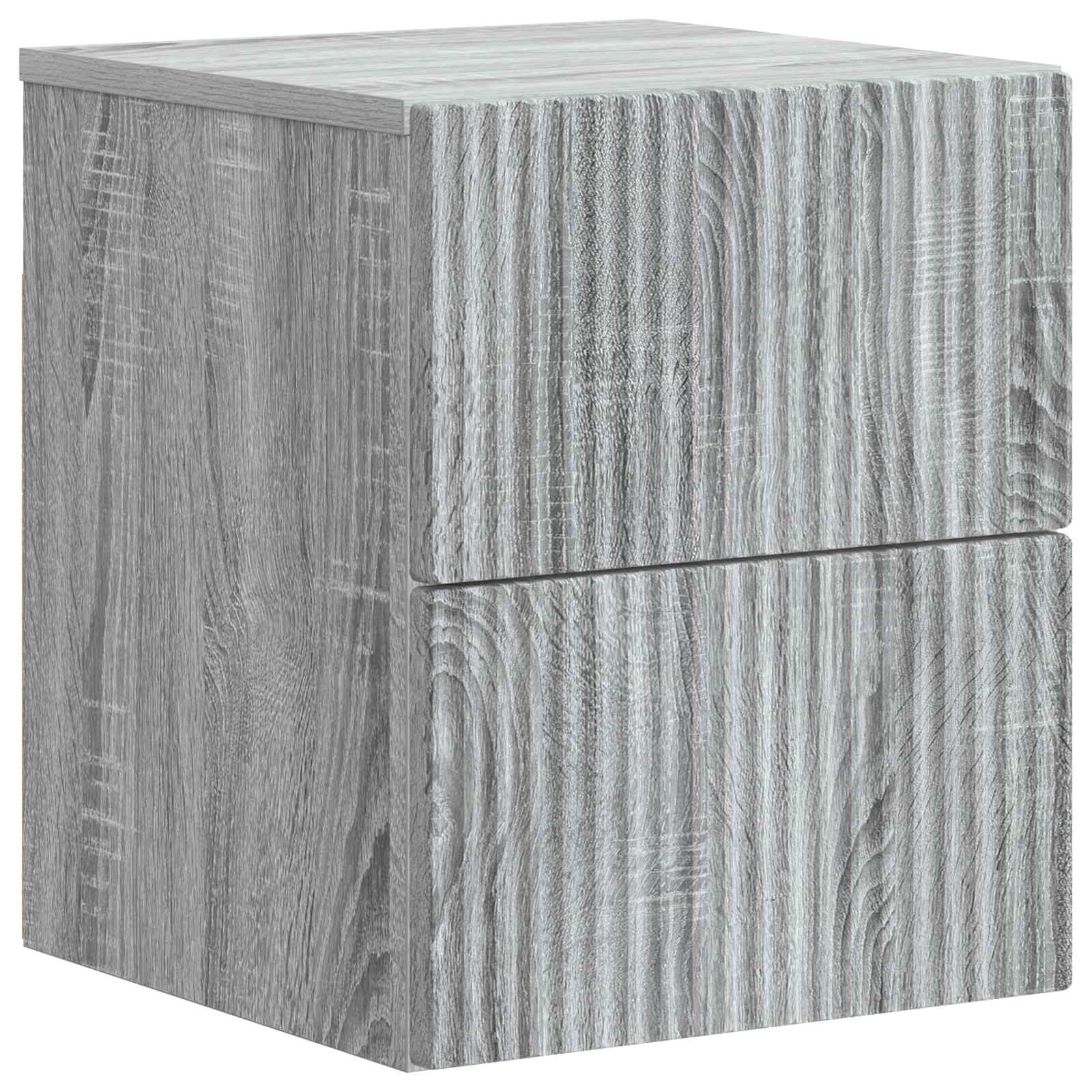 Mobiletto da notte a muro 2 pcs Grigio Sonoma 33 x 34,5 x 40 cm | homemem39