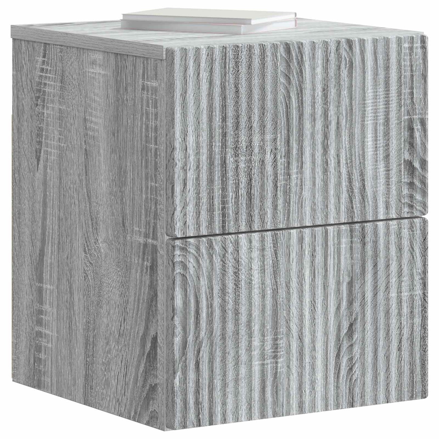 Mobiletto da notte a muro 2 pcs Grigio Sonoma 33 x 34,5 x 40 cm