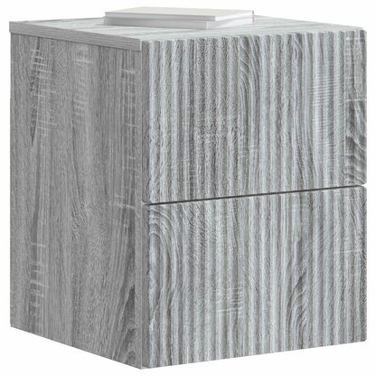 Mobiletto da notte a muro 2 pcs Grigio Sonoma 33 x 34,5 x 40 cm