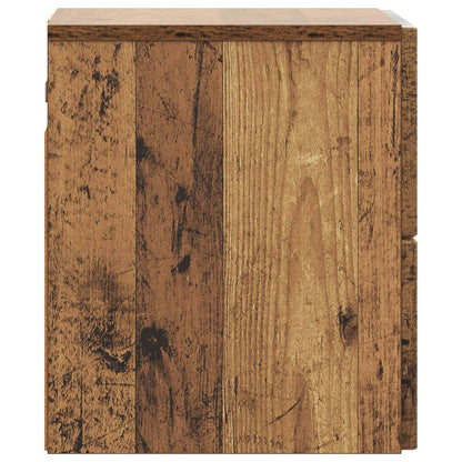 Mobiletto da notte a muro Legno antico 33 x 34,5 x 40 cm | homemem39