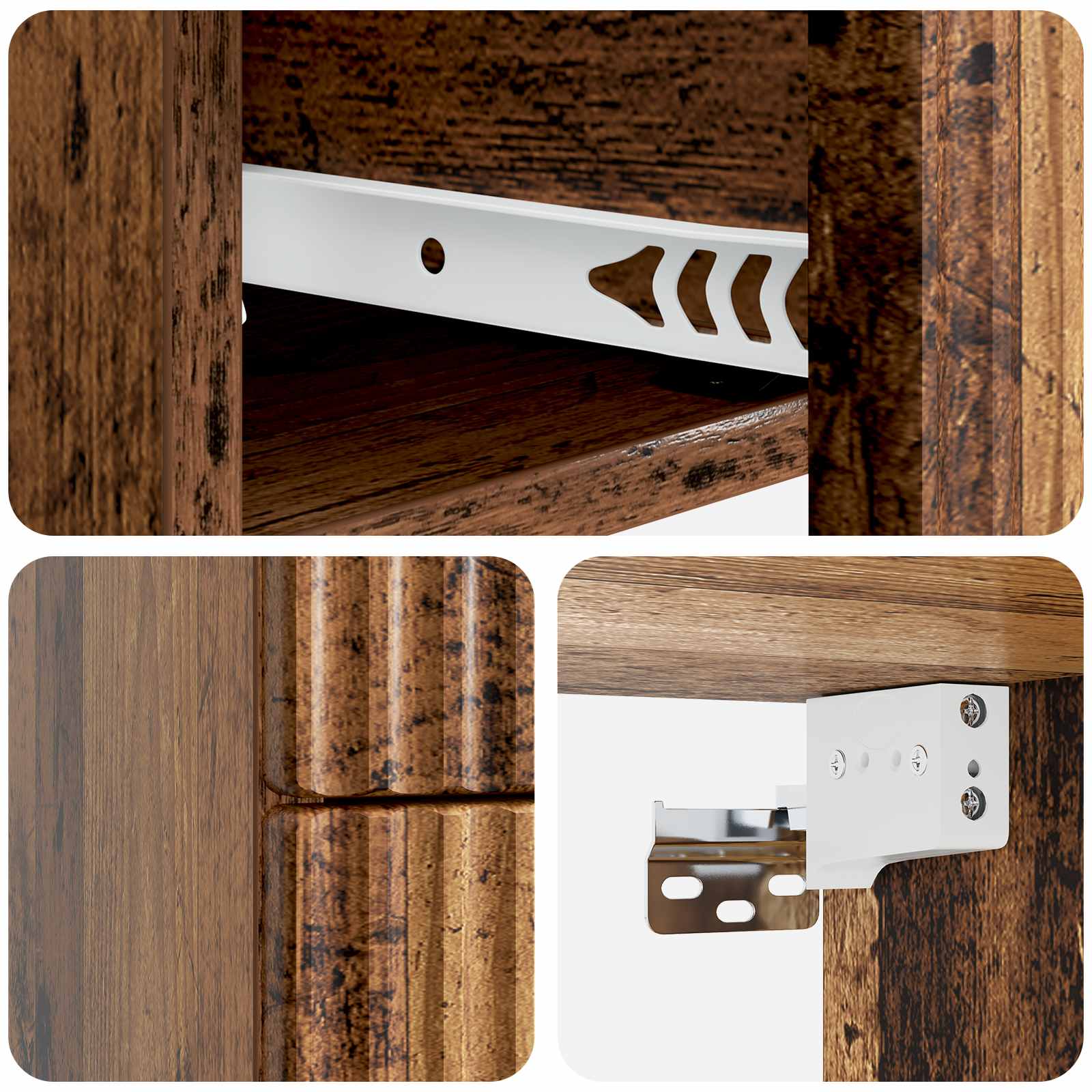 Mobiletto da notte a muro 2 pcs Legno antico 33 x 34,5 x 40 cm | homemem39
